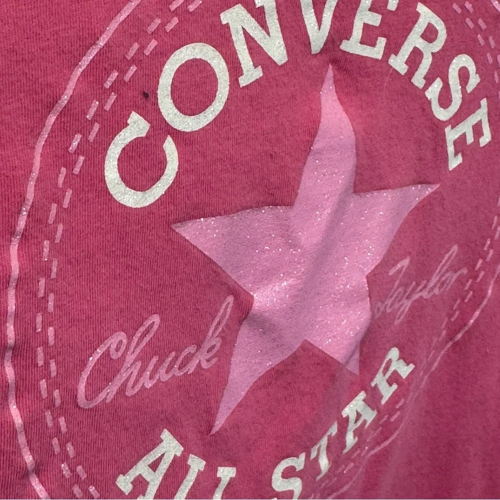 Converse All Star Pink Graphic Logo T-Shirt Youth XL Women’s XS-S Cotton